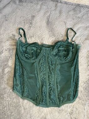 Out From Under Green Lace Bustier Top